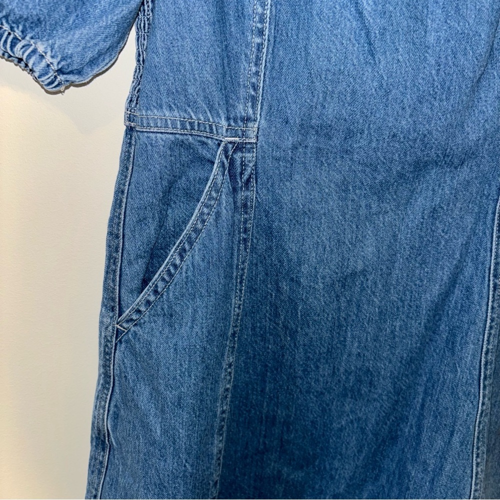 Madewell Maisie Mini Dress Square-Neck Denim Fennwood Wash Size 2 - Picture 7 of 12